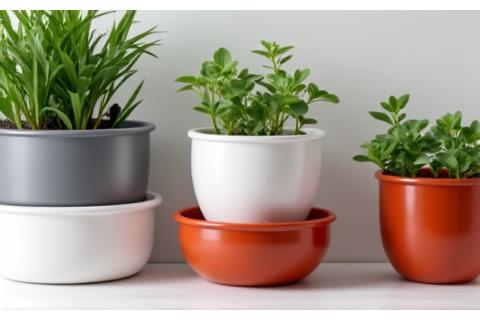 Stacked, modular white gardening containers designed for small spaces.
